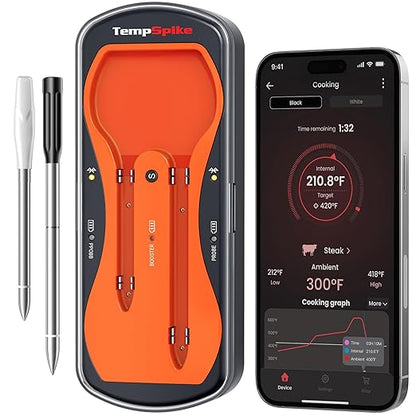 ThermoPro 500ft Wireless Meat Thermometer for Cooking, Long & Short Colored Probes Bluetooth Meat Thermometer for Kitchen Oven Smoker, Rechargeable Meat Probe for Backyard Grill BBQ Holiday Gifts