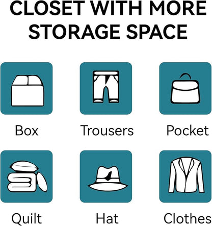COFaR Armoire Wardrobe Closet, 71" Convertible 2-in-1 Metal Cabinet with Adjustable Rod & Shelves, Freestanding Hanging & Storage Organizer (Peacock Blue)