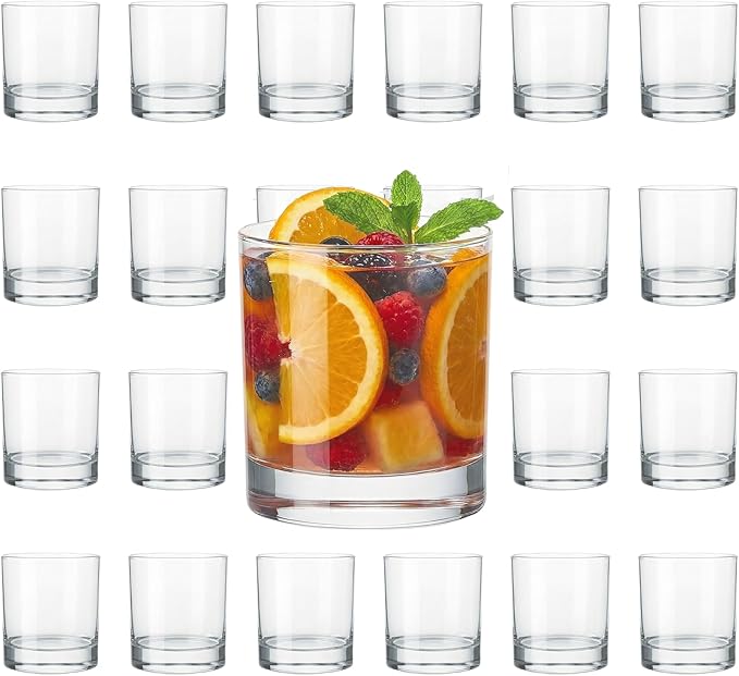 LEMONSODA Premium Highball 12oz/15oz Glass Sets - Elegant Tom Collins Glasses - Tall Water Drinking Glasses - Bar Glassware for Mojito, Whiskey, Cocktail (10oz, Set of 24)
