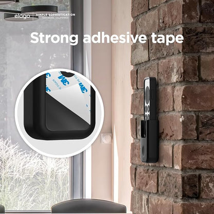 elago Universal Remote Holder Mount Compatible with Apple TV Remote and All Other Remote Controls - Adhesive Tape or Screw Mounting Options, Available Wired Charging [Small] [1st Gen] [Black]