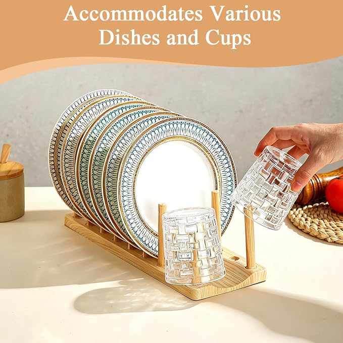 HOMQUEN Pot Lid Organizer, Sturdy Plastic Pan Lid Organizer Rack, 8 Adjustable Compartments - For Cabinet and Countertop, Pot Lids, Pans, Plates, Bowls, Cups, Cutting Boards and Books
