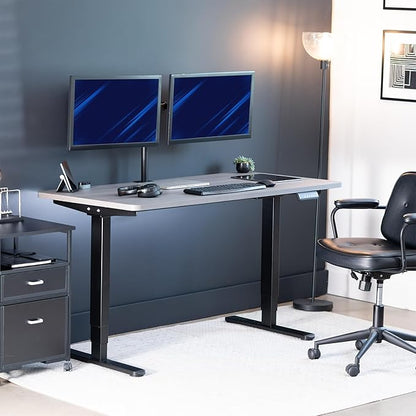 VIVO Electric 55 x 28 in Dual Motor Sit Stand Desk, Memory Height Adjustment, 2B Series, Dark Gray Top Black Frame, DESK-KIT-2B55G