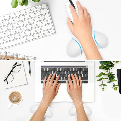 Dapesuom Mouse Wrist Rest, Ergonomic Memory Foam Mouse Wrist for Computer Desk Mats Support, PU Leather Hand Rest Pad Cushion for Gaming, Laptop, Men, Women, Pain Relief & Easy Typing, Ivory White