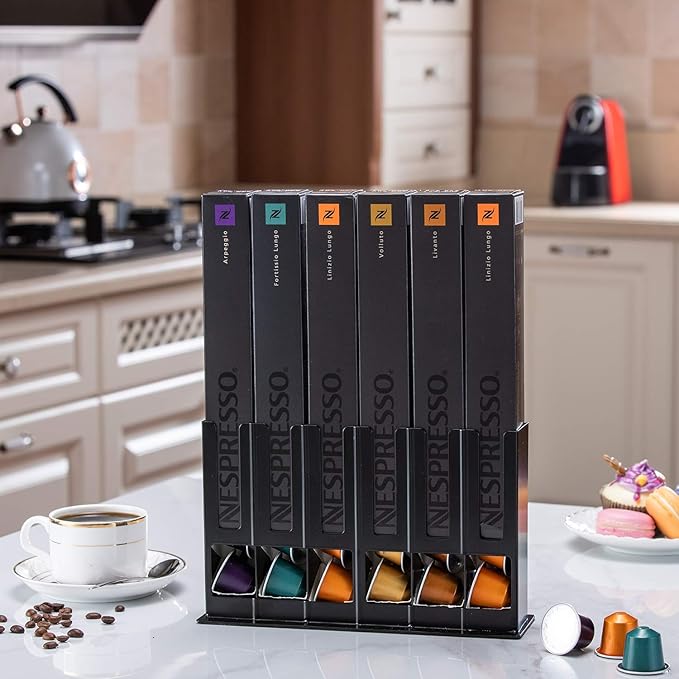 FlagShip Coffee Capsules Holder Stand for Nespresso Storage Original Capsules Holder, Coffee Pods Rack for Nespresso Originalline 60 Pods