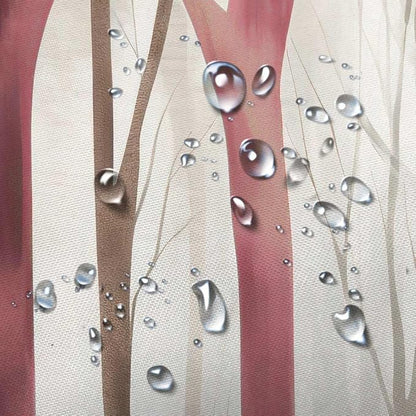 MERCHR Brown Red Tree Fabric Shower Curtain, Art Style Abstract Birch Forest Rustic Wood Polyester Fabric Waterproof Bath Curtain, Farmhouse Bathroom Shower Curtains with Hooks 72X75 Inch