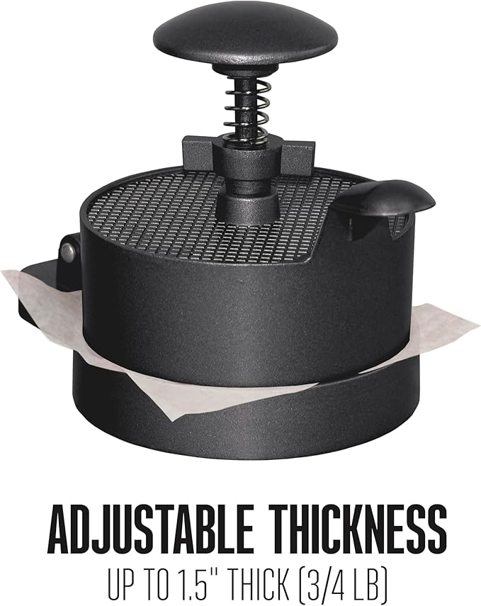 Weston Burger Press, Makes 4 1/2" Diameter Patties for Hamburger, Crab Cakes, Sausage, 1/4lb to 3/4lb, with Spring Ejector for Easy Removal, Single, Non-stick Heavy-Duty Cast Aluminum (07-0310-W)