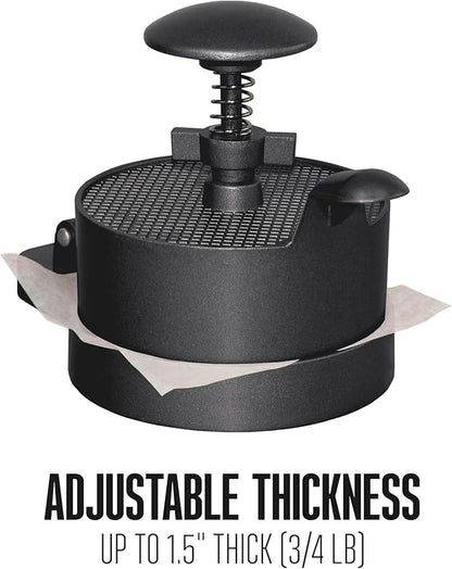 Weston Burger Press, Makes 4 1/2" Diameter Patties for Hamburger, Crab Cakes, Sausage, 1/4lb to 3/4lb, with Spring Ejector for Easy Removal, Single, Non-stick Heavy-Duty Cast Aluminum (07-0310-W)