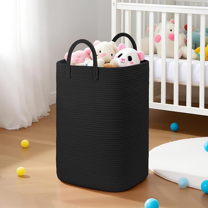 Artfeel Laundry Basket,Woven Cotton Rope Laundry Hamper,80L Versatile Storage for Dirty Clothes,Baby Toys,and Blankets in Bathroom, Nursery,and Living Room