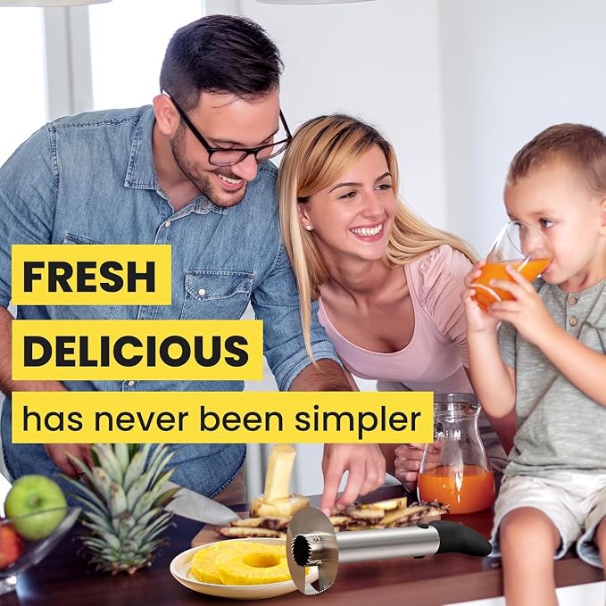 ZAFNAH Pineapple Cutter and Corer Tool, Stainless Steel Pineapple Slicer Peeler, Easy Pineapple Core Remover Eye Removal Tool,ZAFNAH Pelador De Piña (PINEAPPLE CORER)