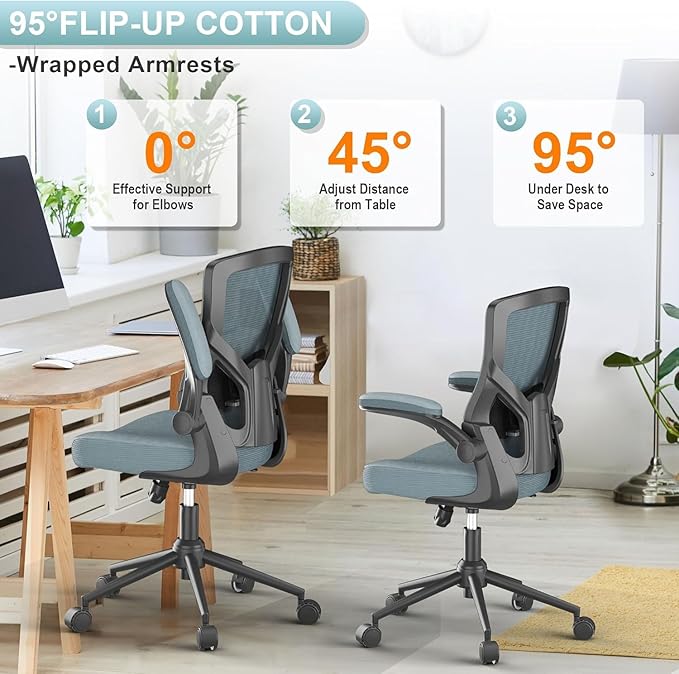 Ergonomic Office Desk Chair with Waterfall Seat and S-Shaped Back for Lower Back & Leg Pressure Relief, Comfortable for 8+ Hours Sitting