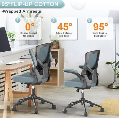 Ergonomic Office Desk Chair with Waterfall Seat and S-Shaped Back for Lower Back & Leg Pressure Relief, Comfortable for 8+ Hours Sitting