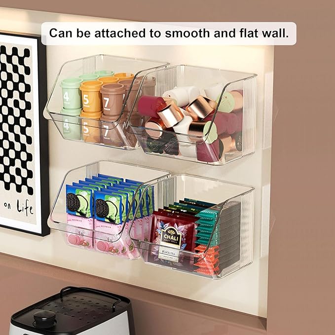 K Cup Holder Tea Bag Organizer, Coffee Pod Holders for Keurig Nespresso Vertuo Pods Kcup Sugar Packet Creamer Holder Tea Rack Coffee Bar Accessories (Stacking B)