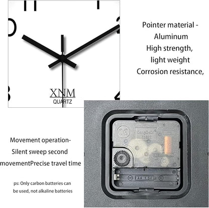XNM Decorative Wall Clocks Battery Operated 14 Inch White Classic Wall Clock for Living Room Office Modern Minimalist Wall Clock Silent
