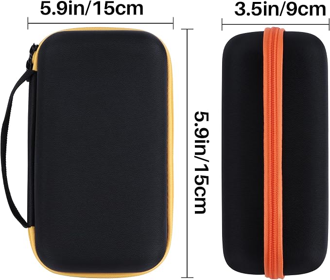 Lebakort Storage Case Compatible with Brother P-Touch PTH110 / PTH111 Pro / PTE110 Portable Monochrome Label Maker (Black+Orange Zipper Case)