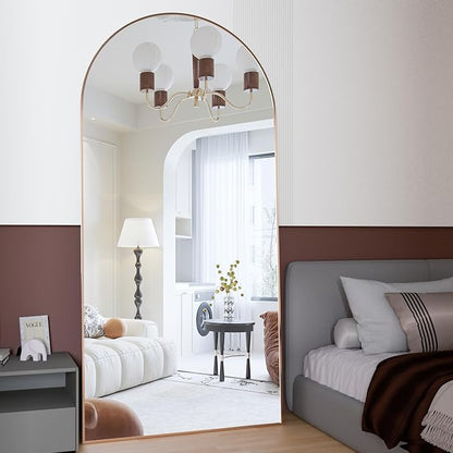 Arched Floor Mirror 76"x34" Gold Arch Full Length Mirror with Stand Large Wall Mirrors Full Body Mirror Standing Hanging or Leaning Against Wall for Bedroom Entry, Bedroom, Living Room