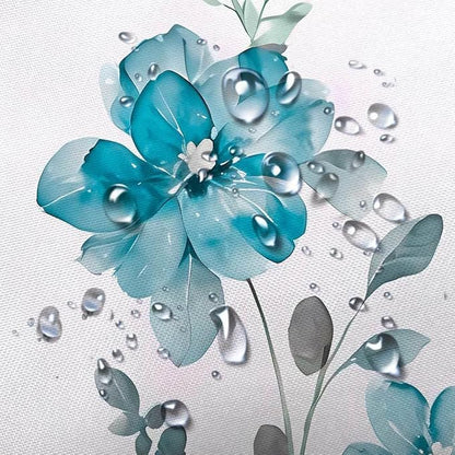 Turquoise Blue Floral Shower Curtain, Turquoise Blue Lavender Floral Butterfly Boho Shower Curtains for Bathroom, Farmhous Flower Cute Fabric Shower Curtain Set with 12PCS Hooks, 60X70IN
