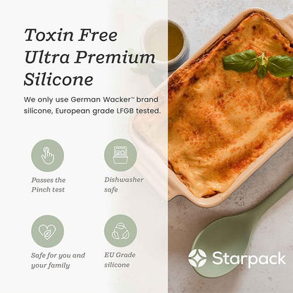 Starpack 'Winning Serve' XL Premium Silicone Serving Spoon (13.5") - Large Silicone Spoon for Cooking High Heat Resistant to 600°F - LFGB Grade Nonstick Mixing Spoons - Large Rubber Serving Spoons