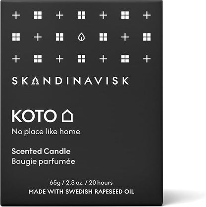 Skandinavisk KOTO 'Home' Mini Scented Candle. Fragrance Notes: Vanilla Beans and Dried Orange Peel, Amber and Leather. 2.3 oz.