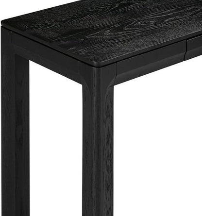 NTC Flow 47-Inch Console Table, Modern Solid Wood Entryway Table with Hidden Drawer, Waterproof & Heat Resistant, Narrow Table for Hallway, Living Room & Foyer, Burnt Black