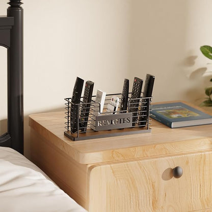 Remote Control Holder, 7-Slot TV Remote Holder Wall Mount, Universal Remote Caddy Large Size Design for Wall Table Living Room Bedroom, Black
