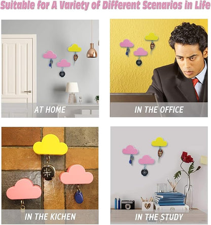 Meyerascal Pink Cloud Magnetic Key Holder for Wall, Strong Magnetic to Securely Hang Multiple Keys and Keychain, Novelty Cute Home Decorations, Easy to Install and Convenient to Use. (Pink)