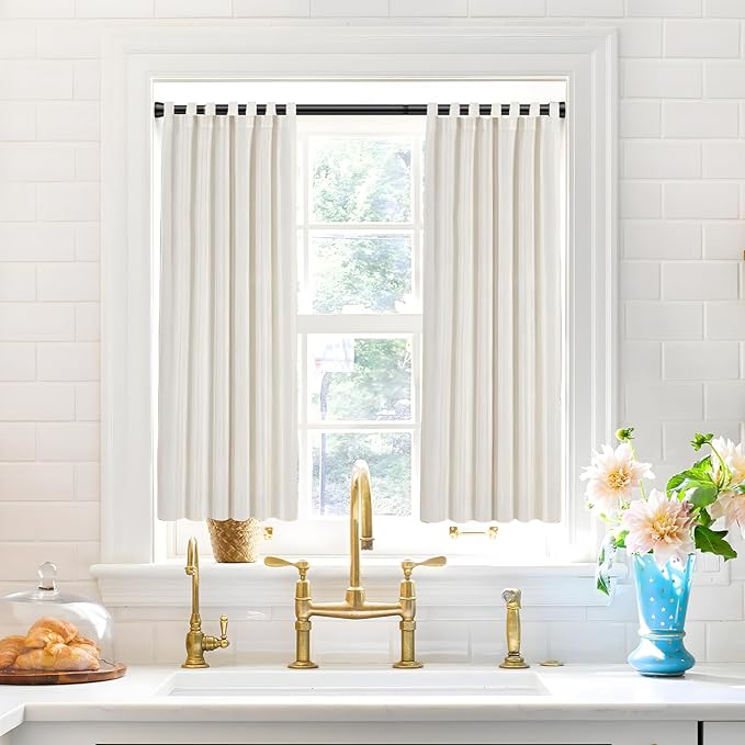 MEXAU 2 Pack Black Shower Curtain Rod 16 To 26 Inch Tension Shower Rod For Bathroom 7/8" Adjustable Spring Curtain Rod No Drilling Spring Rod Black Tension Curtain Rods for Windows Doorway Closet