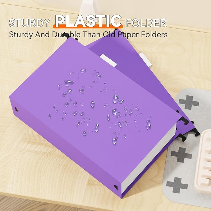 NORDUN Plastic Legal Size Hanging File Folders,3" Expansion Extra Capacity Hanging Folder,Heavy Duty Reinforced Hang Folders Legal,Adjustable Tabs,Filing Cabinet Folder for Bulky Files,12 Pack,Colored