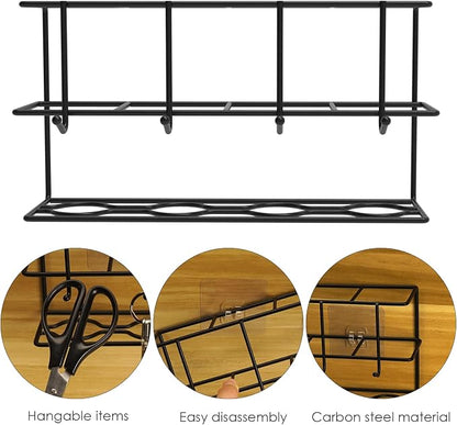 Wall Mounted Umbrella Storage Rack, Umbrella Storage Drain Rack, Self Adhesive Household Umbrella Holder (Black)