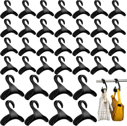 Maitys 36 Pcs Purse Hanger Hook Acrylic Bag Rack Holder for Bag Hanger Handbag Tote Hook Closet Organizer Storage Over The Closet Rod Backpacks Satchels Crossovers Tote (Black)