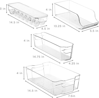 Sorbus Fridge Bins and Freezer Bins Refrigerator Organizer Stackable Food Storage Containers BPA-Free Drawer Organizers for Refrigerator Freezer and Pantry