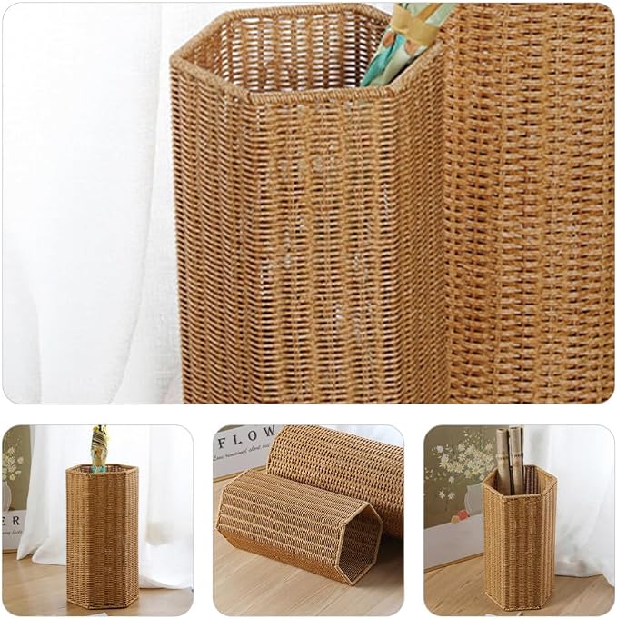 ABOOFAN Rattan Umbrella Stand Umbrella Holder Woven Umbrella Stand Basket Sturdy, Walking Sticks, Canes, Entryway, Mudroom, Office