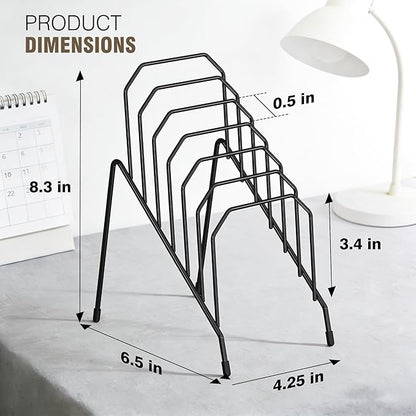 Incline Desk Magazine Folder Holder, Metal Sorter Desk File Organizer with 6-Section Compartments Rack File Organizer for Office, Home, School (2 Pack)