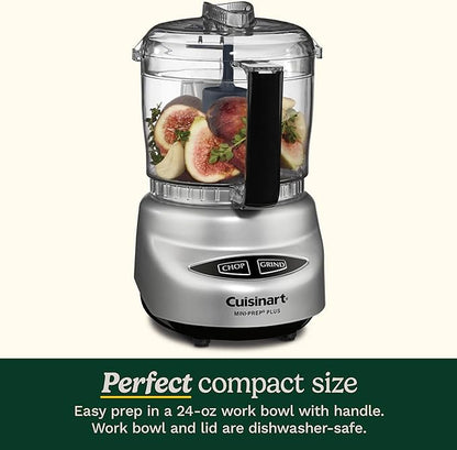 Cuisinart Mini-Prep Plus Food Processor, 3-cup Mini Food Processor to Chop Herbs, Vegetables, and Hard Cheese, 3-cup Work Bowl, Reversible Stainless Steel Blade, DLC-2APK, Pink