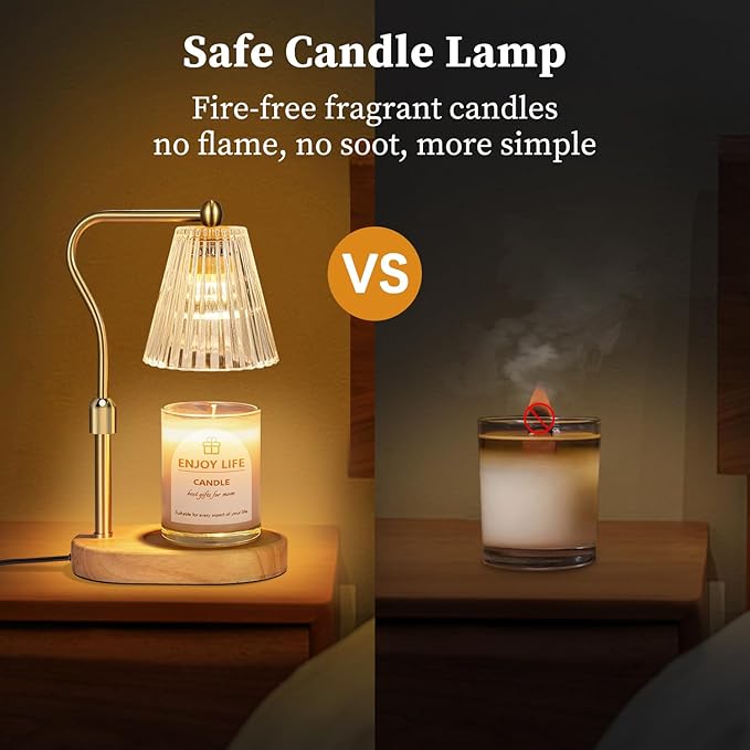 seenlast Candle Warmer Lamp with Timer Dimmer Adjustable Height for New Home Bedroom,Mothers Day Gifts,Vintage Home Decor for Scented Jar