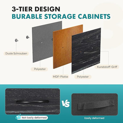 OLIXIS 9 Drawer Storage Dresser with Wood Top - Wide Fabric Chest Organizer for Bedroom, Closet, Living Room,Tower Cabinet, TV Stand, Hallway Entryway Furniture,Black Wood Grain