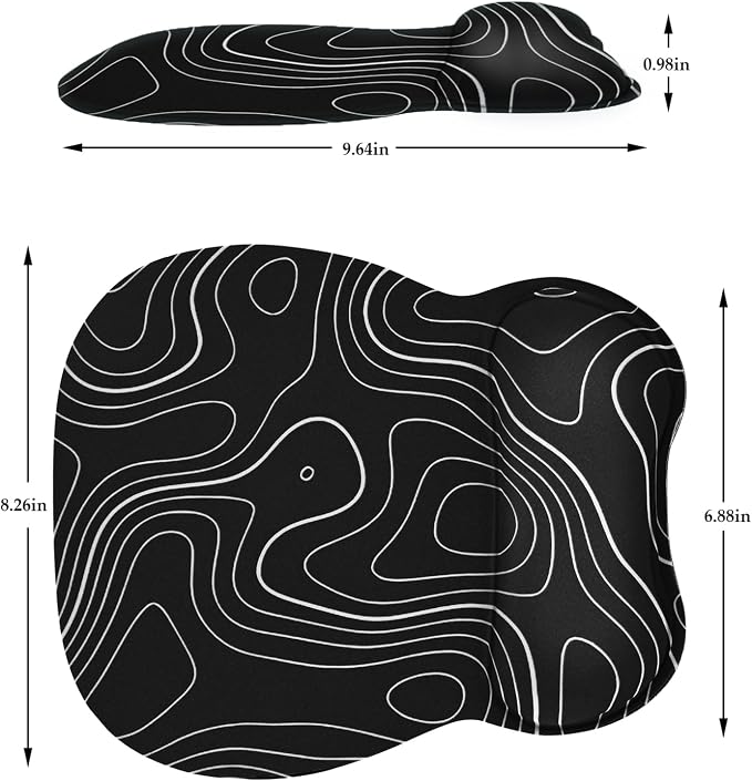 EooCoo Ergonomic Mouse Pad with Wrist Support, Mousepad with Memory Foam Wrist Rest and Non-Slip Base for Computer, Cafe, Home & Office, 9.64 x 8.26 in Office Desk Accessories