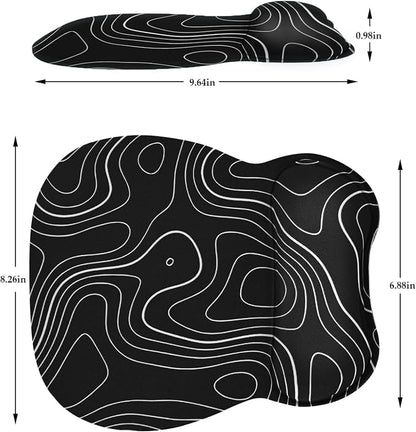 EooCoo Ergonomic Mouse Pad with Wrist Support, Mousepad with Memory Foam Wrist Rest and Non-Slip Base for Computer, Cafe, Home & Office, 9.64 x 8.26 in Office Desk Accessories