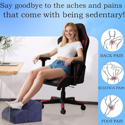 Foot Rest for Under Desk at Work.Multifunctional 3-Tier Foot Stool,with Washable Footrest.for Under Desk,Office Chair Gaming Chair & Sofa,Leg Elevation Pillow,Supports Posture-Light Blue