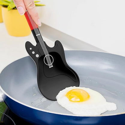 Novelty Guitar Silicone Spatula for Kitchen,Music-themed Tools, Food Grade Silicone – Unique Gift for Music Lovers and Cooking Enthusiasts (Yellow-brown & Black-red)