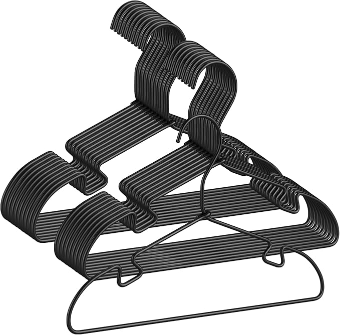 20-Pack Black Aluminum Hanger, 12.6-inch Kids Baby Hangers, Sturdy Metal Kids Hangers for Wardrobe, Space-Saving Toddler Hanger