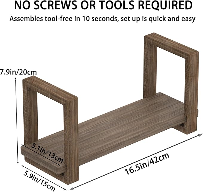 Adjustable Desktop Bookshelf Wooden Desk Book Holder Organizer Tabletop Bookshelf Mini Book Shelf Magazine Files Letters Storage Racks for Home Office Supplies, Great for Small Space, Dark Brown