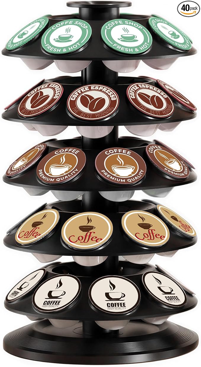 Coffee Pod Holder, keurig pods holder Organizer Compatible with 40 Dolce Gusto Capsules,Home or Office Kitchen Counter Space-Saving Stand