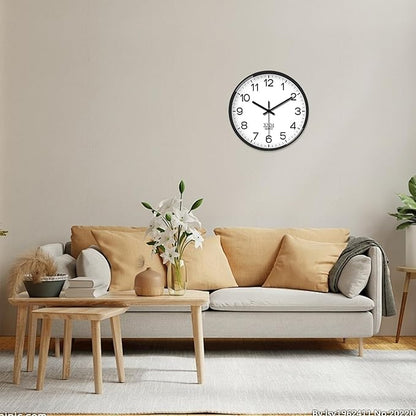 XNM 8 Inch Small White Classic Wall Clock for Living Room Bedroom Kitchen Analog Modern Clocks Battery Operated Minimalist Silent Wall Clock Non Ticking