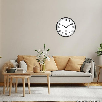 XNM Decorative Wall Clocks Battery Operated 14 Inch White Classic Wall Clock for Living Room Office Modern Minimalist Wall Clock Silent