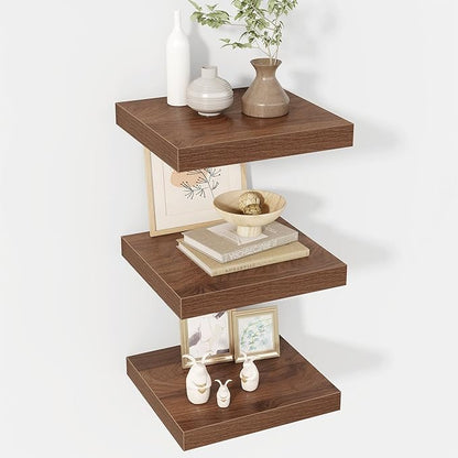 Acovy 12 Inch Floating Shelves, 12" Deep Floating Shelf Wall Mounted, 12" Wall Shelves, Rustic Deep Bookshelf, Extra Deeper Display Shelves & Storage Shelves for Bedroom, Living Room, Set of 3