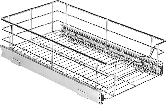 HOLDN’ STORAGE Pull Out Cabinet Organizer, Slide Out Drawer for Kitchen Cabinets & Pantry, Roll Out Shelf for Pots, Pans & Under Sink Storage, Heavy-Duty Full-Extension, 11"W x 21"D x 5"H
