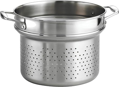 Tramontina Signature Stainless Steel Pasta Strainer Insert for Pot, Basket compatible with 8-Quart Stock Pot