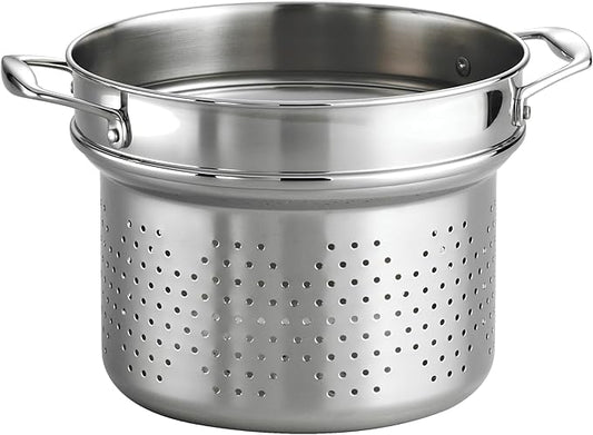 Tramontina Signature Stainless Steel Pasta Strainer Insert for Pot, Basket compatible with 8-Quart Stock Pot