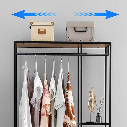 Threehoney Expandable Closet Rod for Wire Shelf Hanging Clothes Adjustable Heavy Duty Closet Hanging Rod Extender Heavy Duty Hanger Bar Metal Poles for Wardrobes Hanger, 1 Pack(24-41 Inch,Black)