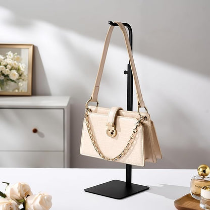 2 Pack Purse Holder Handbag Display Stand: Black Hanger Rack for Bags, Purses, and Wreath, Adjustable Hook Stand for Tabletop, Closet, and Retail Use for Vendors